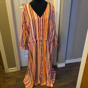 Colorful Striped Maxi Dress